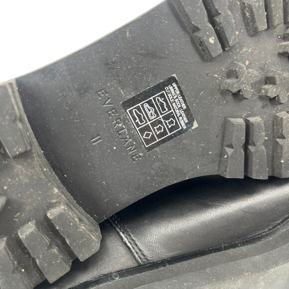 EVERLANE The Lug Chelsea Boot Black Leather Pull On Stretch Ankle Size 11 - Picture 7 of 7